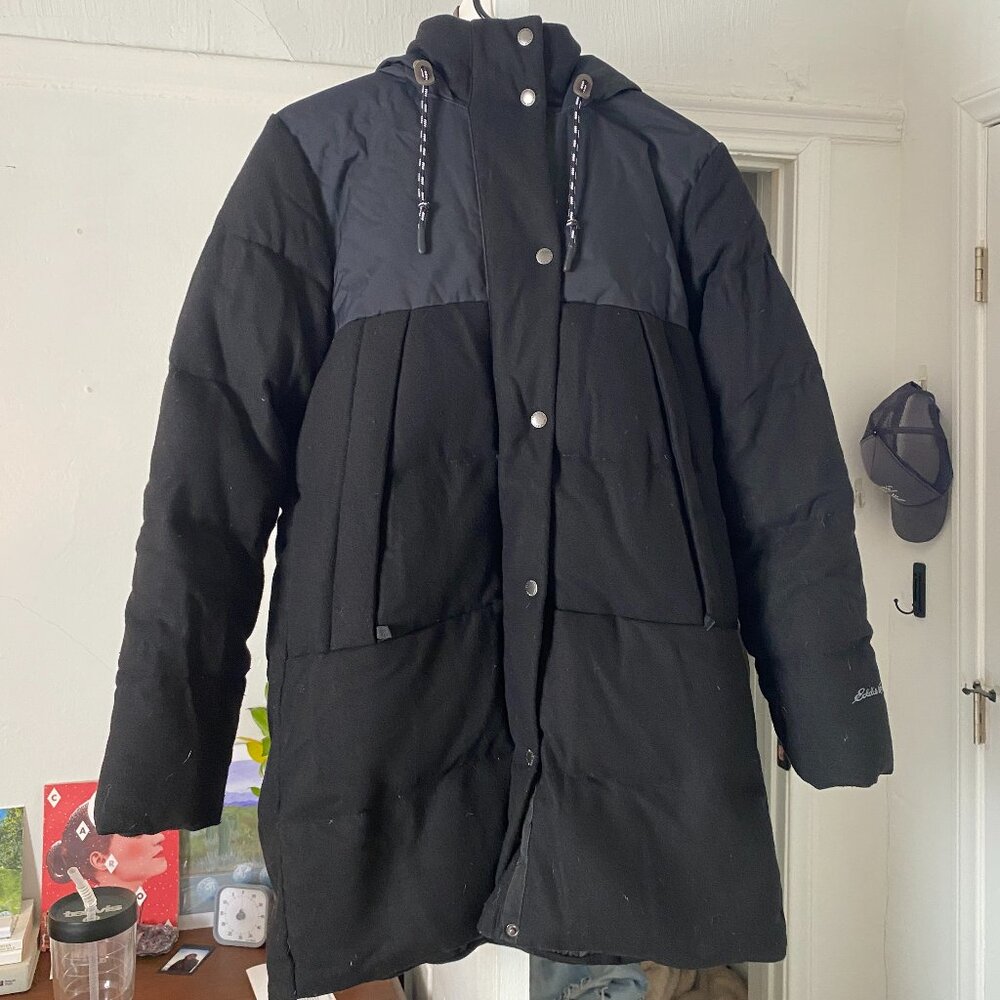 Eddie Bauer - "women's" Small mid length parka - black